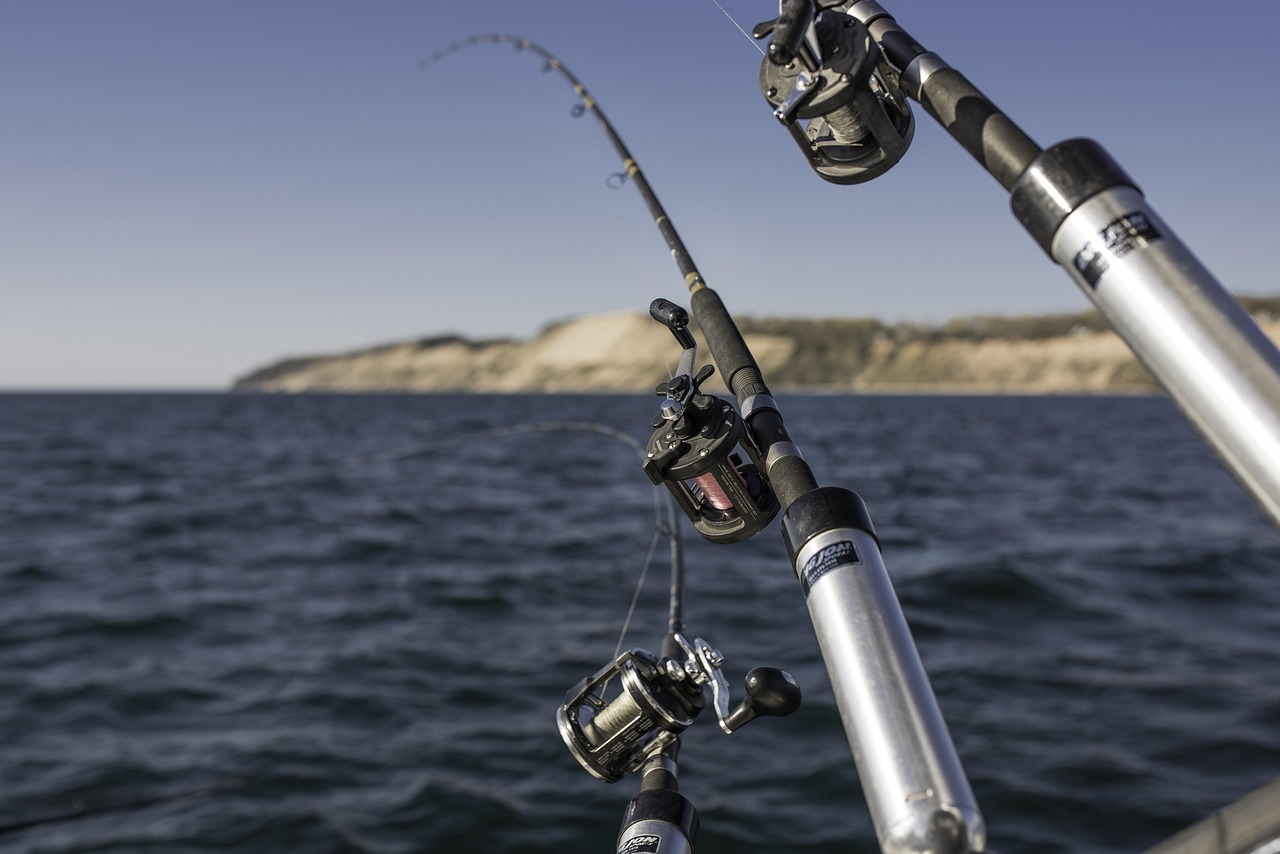 Happy family fishing together